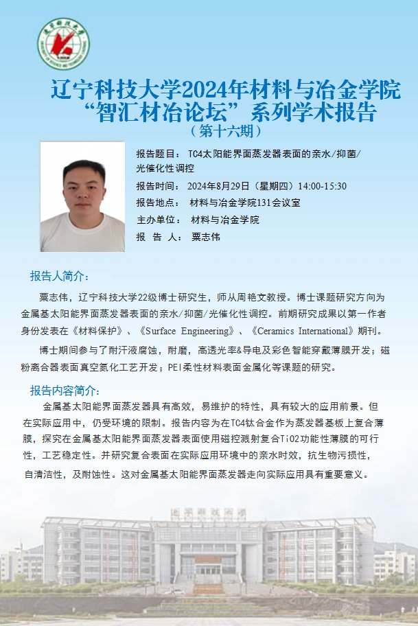 TC4太阳能界面蒸发器表面的亲水/抑